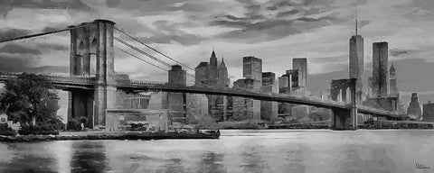 My lovely New York XXXIX White Modern Wood Framed Art Print with Double Matting by Medeiros, Celito