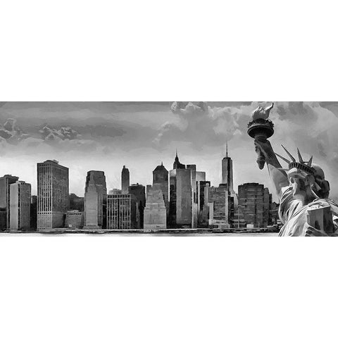 My lovely New York XL Gold Ornate Wood Framed Art Print with Double Matting by Medeiros, Celito