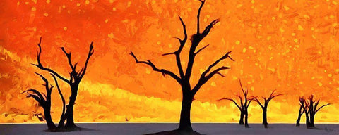 Trees without Life White Modern Wood Framed Art Print with Double Matting by Medeiros, Celito