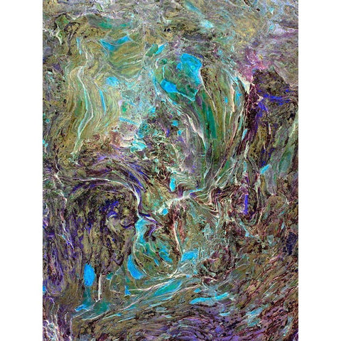 Turquoise Lava Black Modern Wood Framed Art Print by Grayscale