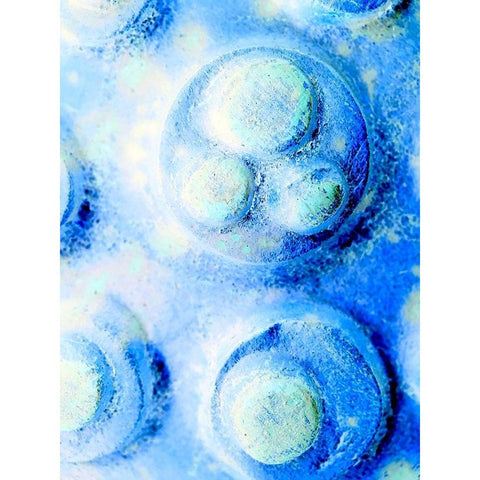 Blue Cells I Black Modern Wood Framed Art Print with Double Matting by Grayscale