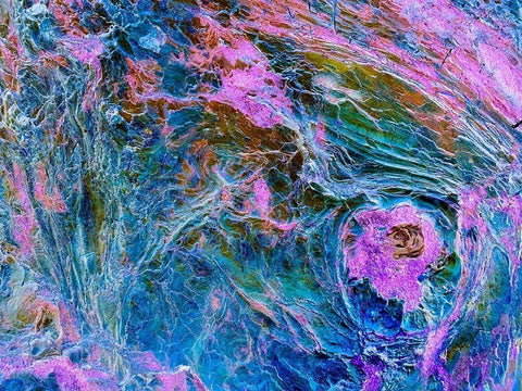 Lava Storm II White Modern Wood Framed Art Print with Double Matting by Grayscale