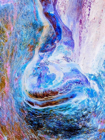 Lava Storm III White Modern Wood Framed Art Print with Double Matting by Grayscale