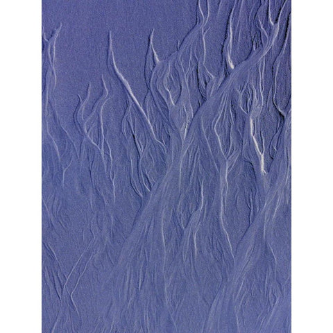 Blue Fibers II White Modern Wood Framed Art Print by Grayscale
