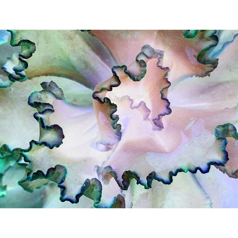 Green Ribbons I Gold Ornate Wood Framed Art Print with Double Matting by Grayscale