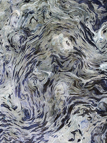 Texture Fluid I White Modern Wood Framed Art Print with Double Matting by Grayscale