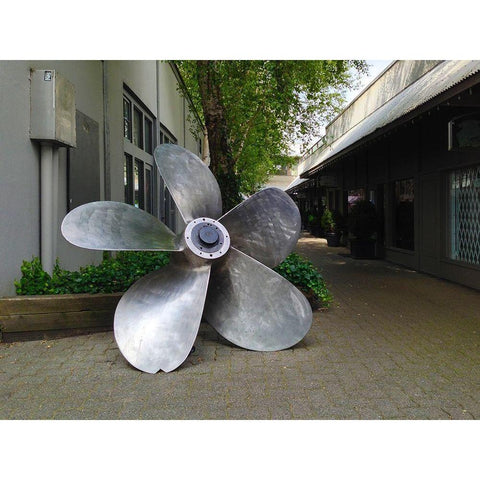 Fan Blade Gold Ornate Wood Framed Art Print with Double Matting by Grayscale