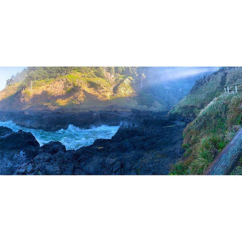 Rocky Beach I Gold Ornate Wood Framed Art Print with Double Matting by Grayscale