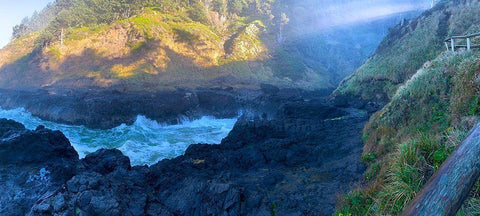 Rocky Beach I White Modern Wood Framed Art Print with Double Matting by Grayscale