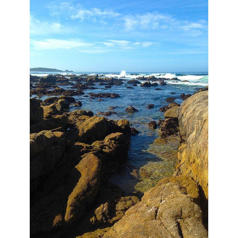 Beach Rocks II Black Modern Wood Framed Art Print by Grayscale