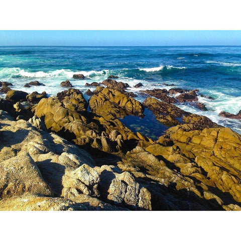 Beach Rocks III White Modern Wood Framed Art Print by Grayscale