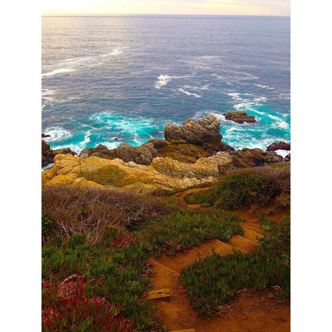 Rocky Path I Black Modern Wood Framed Art Print with Double Matting by Grayscale