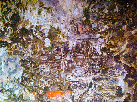 Eroded Stucco I White Modern Wood Framed Art Print with Double Matting by Grayscale