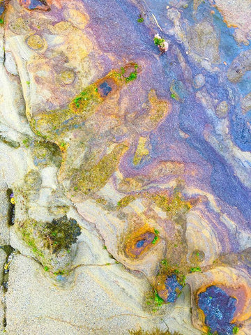 Oxidized Sand II White Modern Wood Framed Art Print with Double Matting by Grayscale