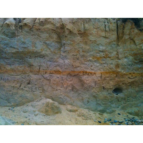 Sand Wall II Black Modern Wood Framed Art Print with Double Matting by Grayscale