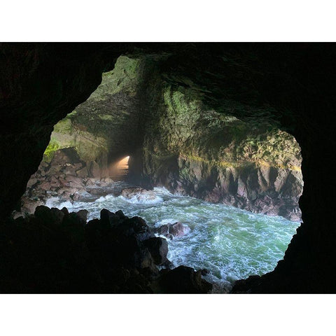 Sea Cave I White Modern Wood Framed Art Print by Grayscale