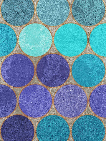 Circle Textures II White Modern Wood Framed Art Print with Double Matting by Grayscale