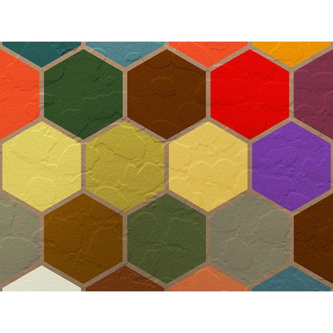 Hexagon Textures VI Black Modern Wood Framed Art Print by Grayscale