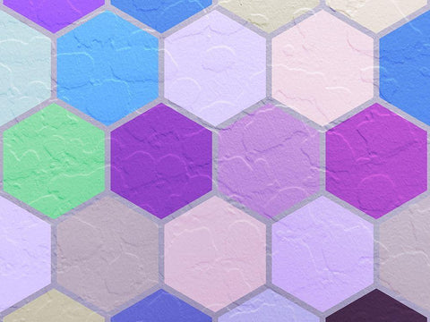 Hexagon Textures VIII White Modern Wood Framed Art Print with Double Matting by Grayscale