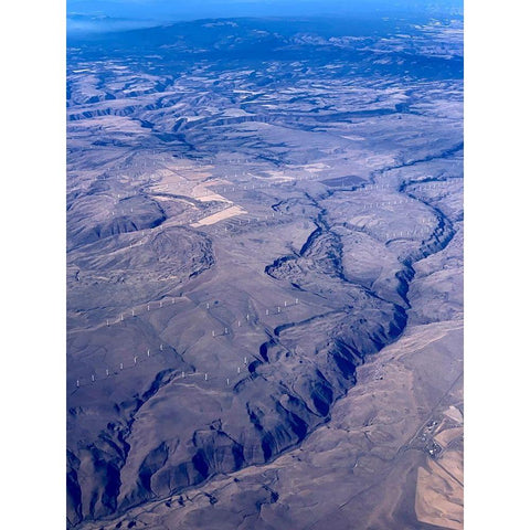 Wind Farm I White Modern Wood Framed Art Print by Grayscale