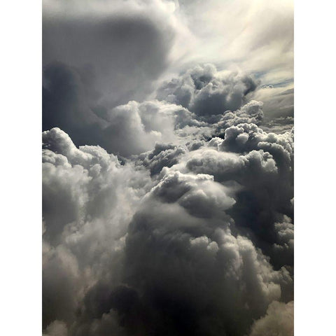 Cloudy Sky III Black Modern Wood Framed Art Print with Double Matting by Grayscale