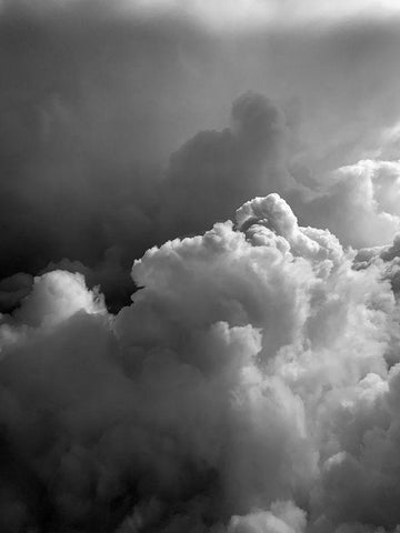 Cloudy Sky IV White Modern Wood Framed Art Print with Double Matting by Grayscale