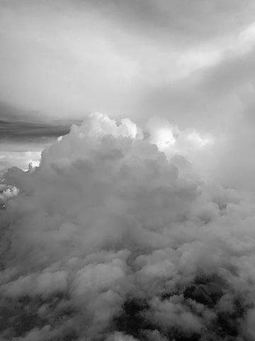 Cloudy Sky V White Modern Wood Framed Art Print with Double Matting by Grayscale