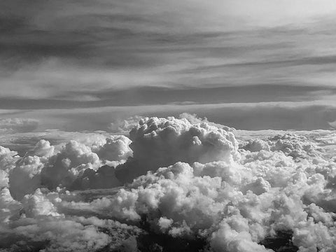Cloudy Sky VII Black Ornate Wood Framed Art Print with Double Matting by Grayscale