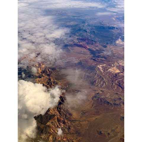 Las Vegas Mountains Black Modern Wood Framed Art Print by Grayscale