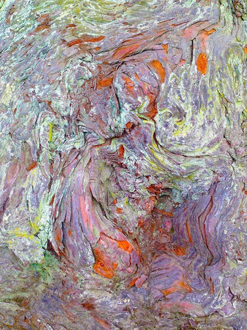 Bark Lava I White Modern Wood Framed Art Print with Double Matting by Grayscale