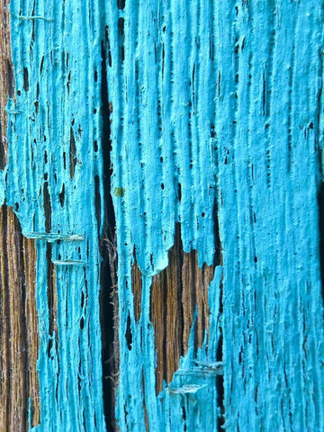 Turquoise Paint I White Modern Wood Framed Art Print with Double Matting by Grayscale