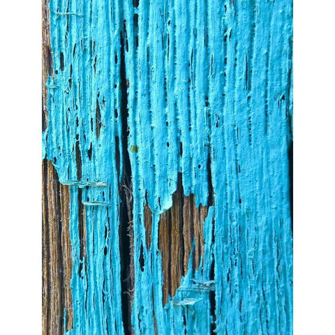 Turquoise Paint I Black Modern Wood Framed Art Print by Grayscale