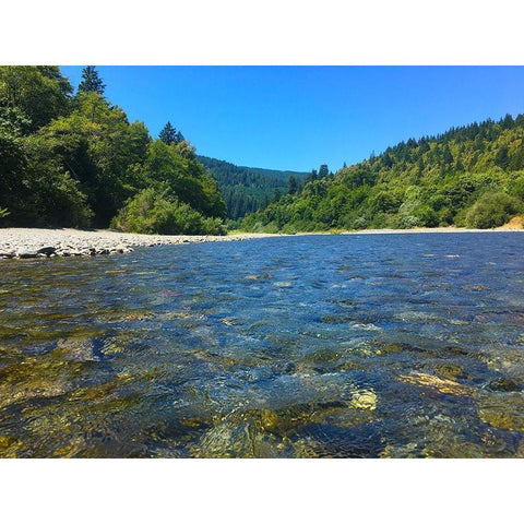 River View I Black Modern Wood Framed Art Print by Grayscale