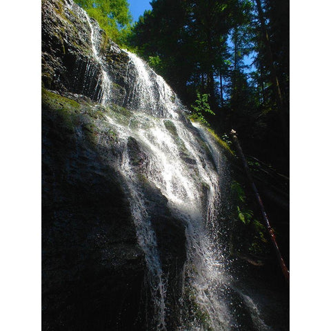 Waterfall Light I Black Modern Wood Framed Art Print by Grayscale