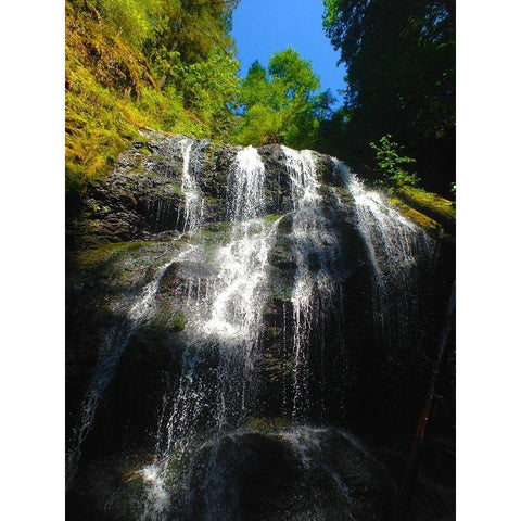 Waterfall Light II White Modern Wood Framed Art Print by Grayscale