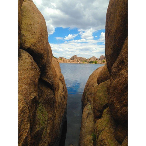Rock Cleft I Black Modern Wood Framed Art Print by Grayscale
