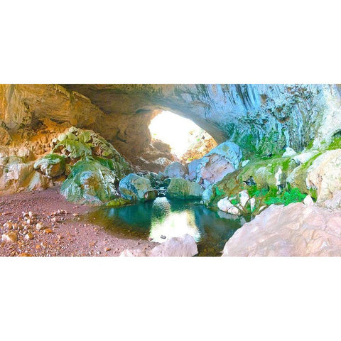 Natural Bridge I White Modern Wood Framed Art Print by Grayscale