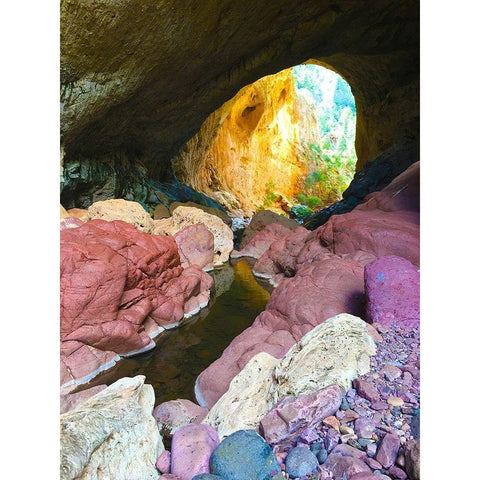 Natural Bridge IV White Modern Wood Framed Art Print by Grayscale