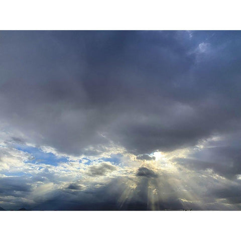 Cloudy Sky I Black Modern Wood Framed Art Print with Double Matting by Grayscale