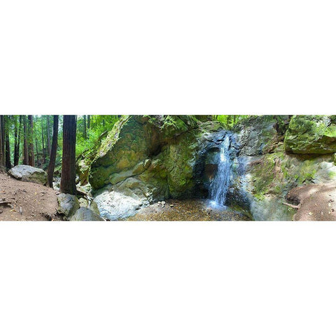 Waterfall I White Modern Wood Framed Art Print by Grayscale