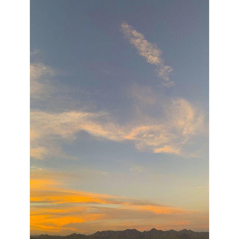 Sunset III White Modern Wood Framed Art Print by Grayscale