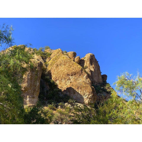 Desert Rock Face I White Modern Wood Framed Art Print by Grayscale
