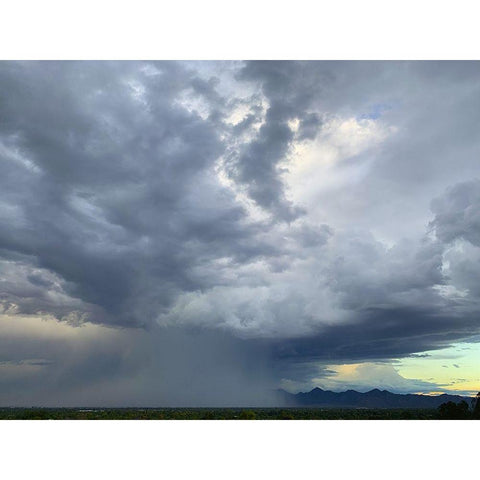 Rain Storm I Black Modern Wood Framed Art Print with Double Matting by Grayscale
