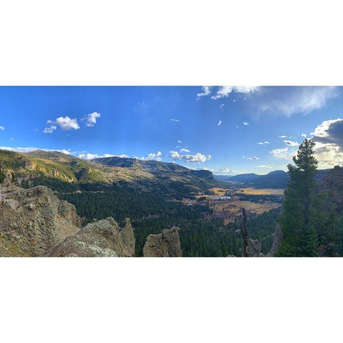 Mountain Valley I Black Modern Wood Framed Art Print by Grayscale