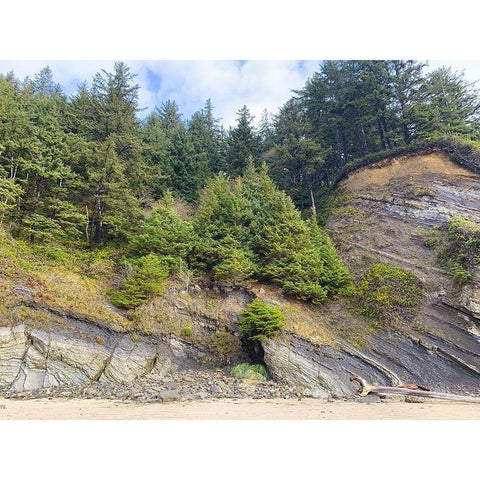 Eroded Coast V White Modern Wood Framed Art Print by Grayscale