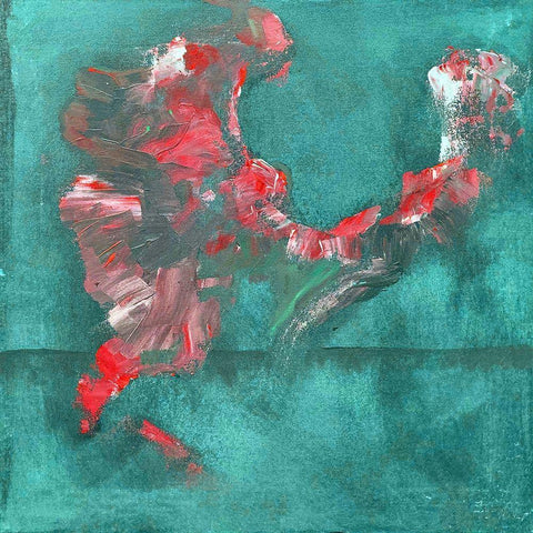 Shaman Dance VII White Modern Wood Framed Art Print with Double Matting by Grayscale