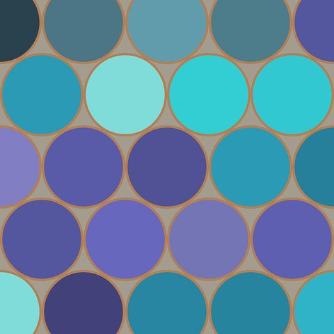 Cool Circles II White Modern Wood Framed Art Print with Double Matting by Grayscale