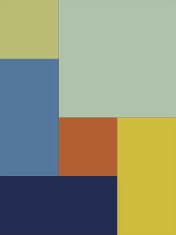 Bright Blocks I White Modern Wood Framed Art Print with Double Matting by Grayscale