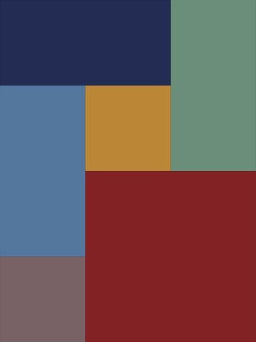 Bright Blocks V White Modern Wood Framed Art Print with Double Matting by Grayscale
