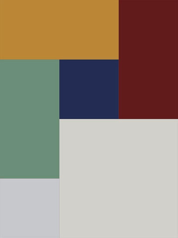 Bright Blocks X White Modern Wood Framed Art Print with Double Matting by Grayscale